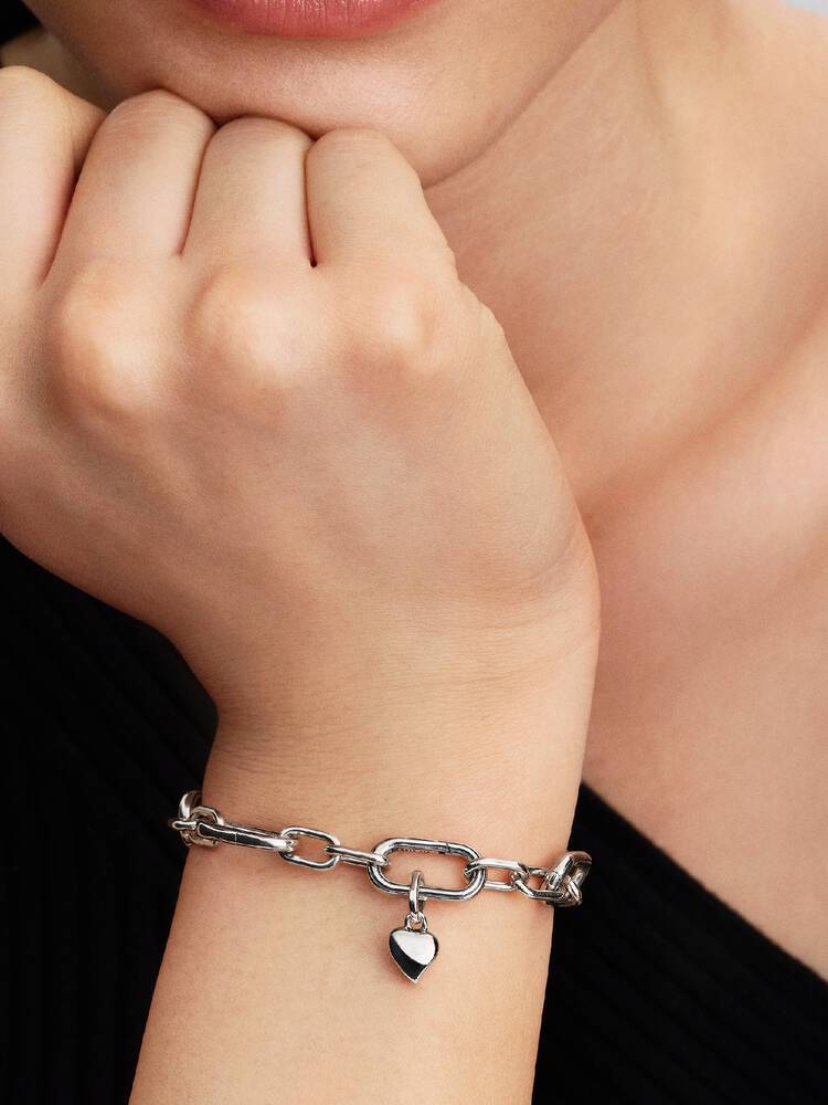 Asymmetric heart sterling silver mini dangle