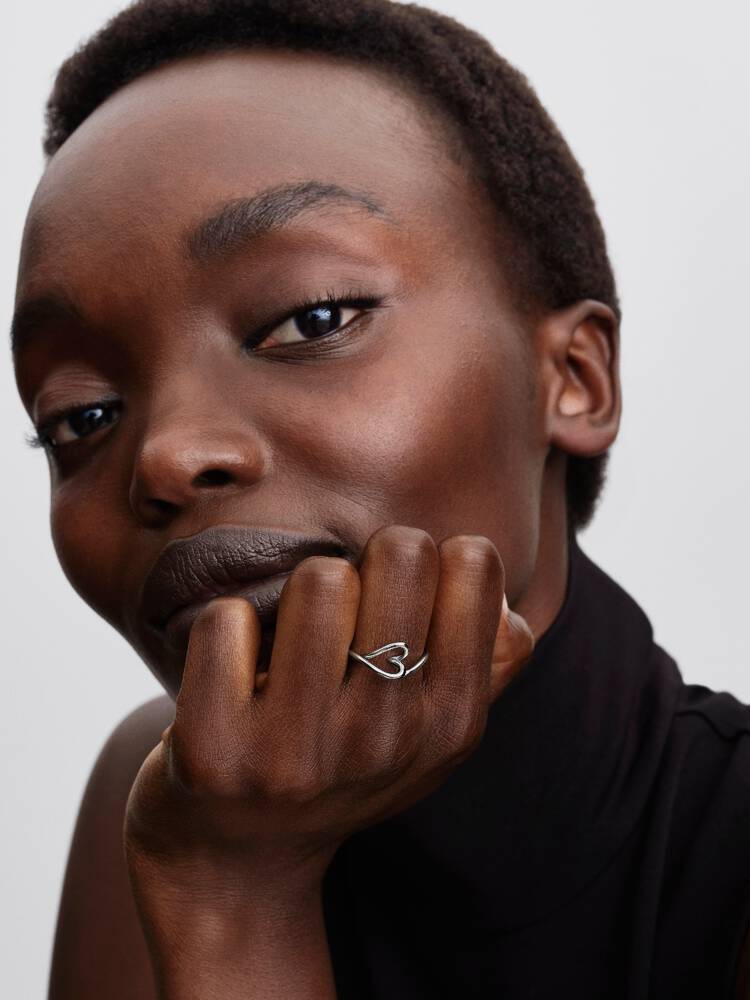 Heart sterling silver ring