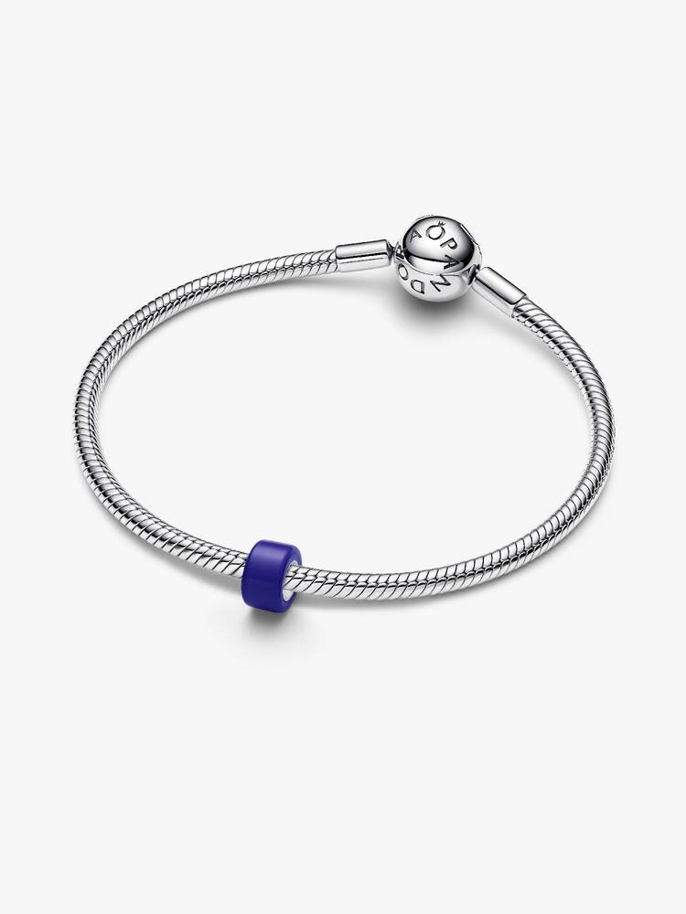 Sterling silver mini charm with blue Murano glass