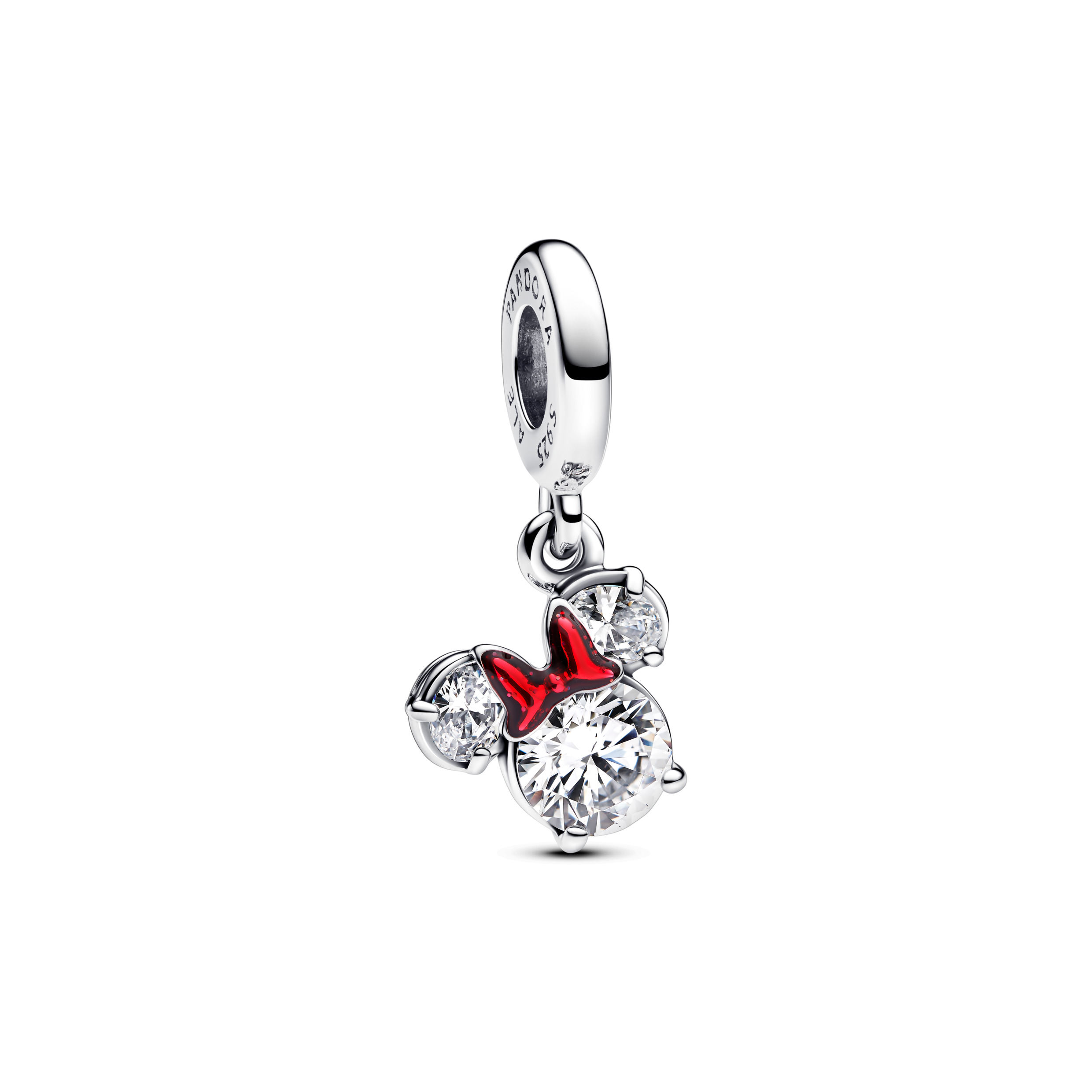 Disney Minnie Mouse sterling silver dangle with cl