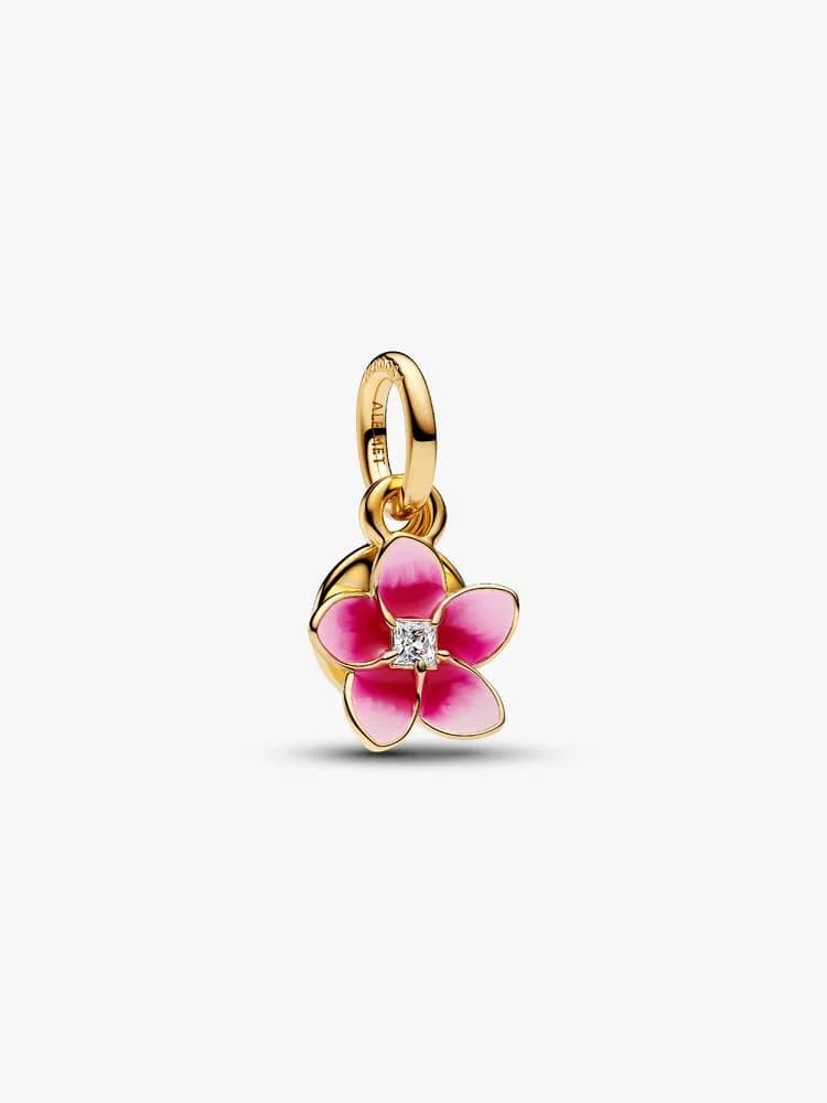 Disney Moana pink plumeria 14k gold-plated double 