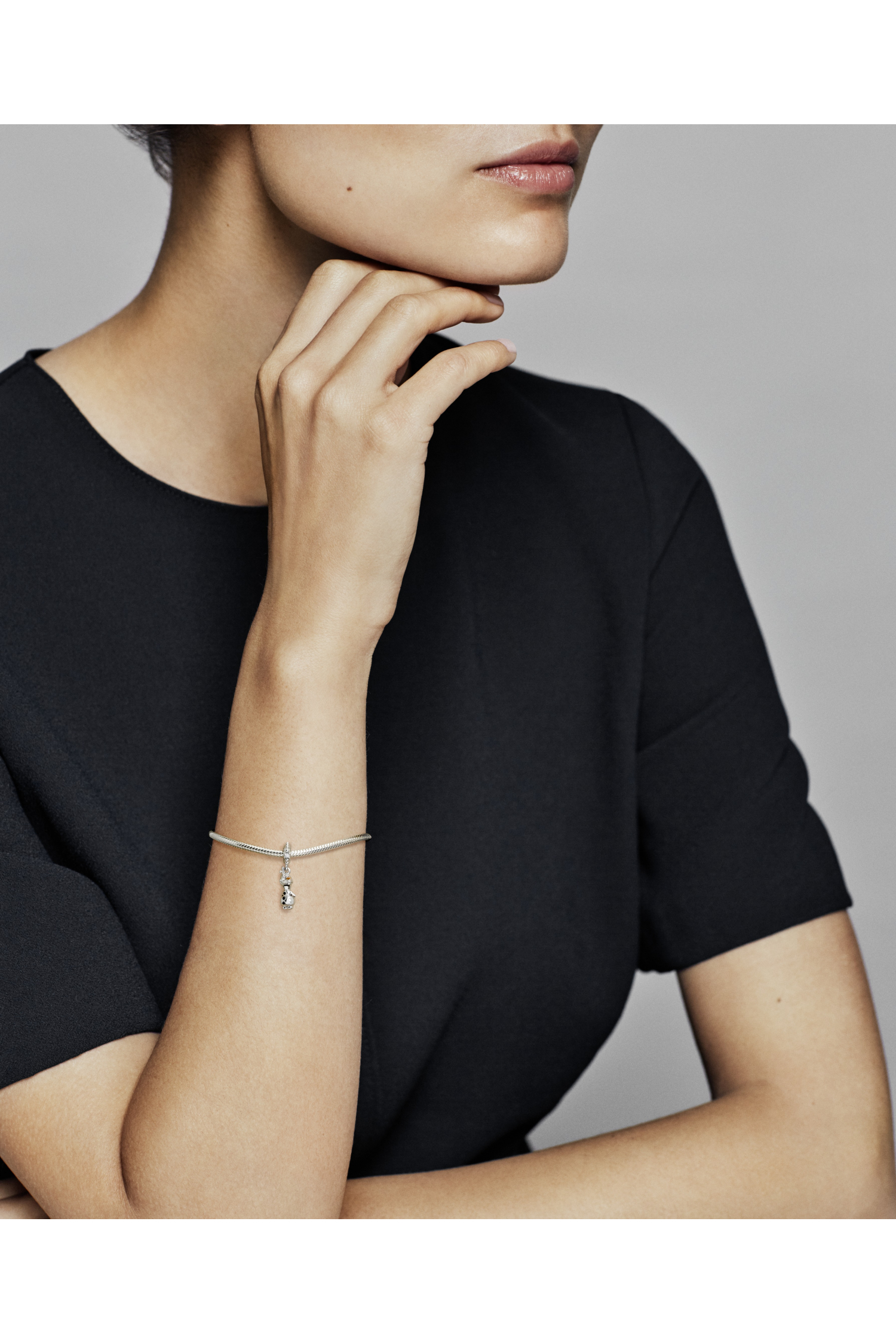 Disney Olaf sterling silver dangle with clearcubic