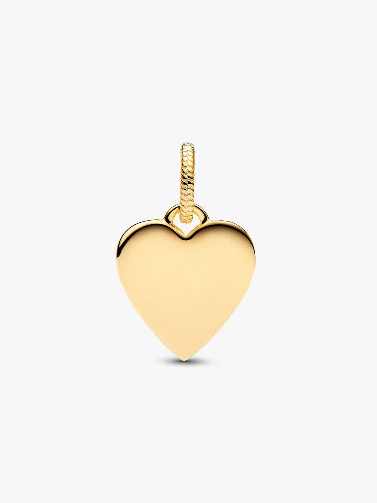 Engravable heart 14k gold-plated pendant