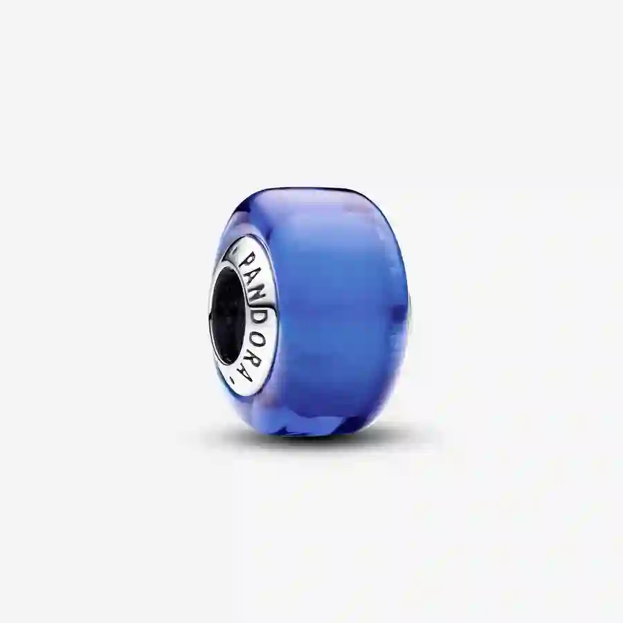 Sterling silver charm with blue Murano glass