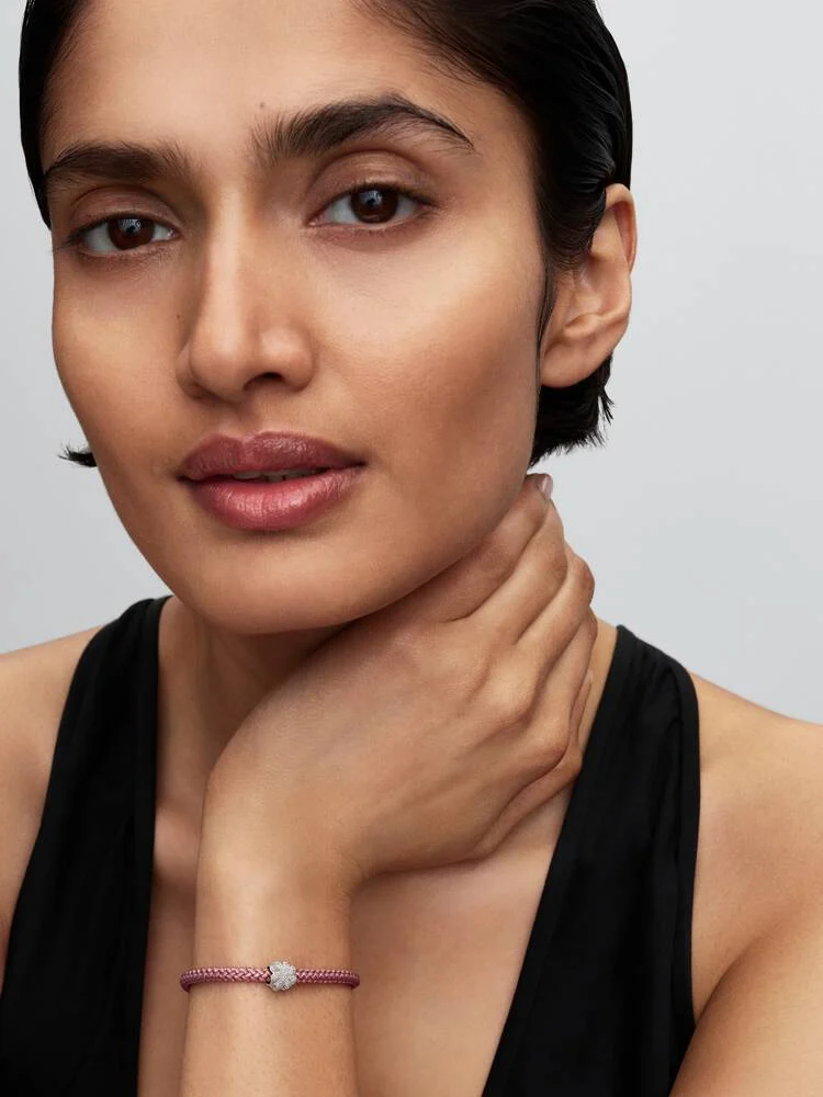 Textured clover sterling silver mini charm