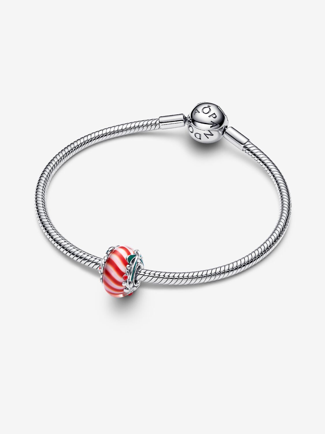 Candy sterling silver charm with red and white Mur