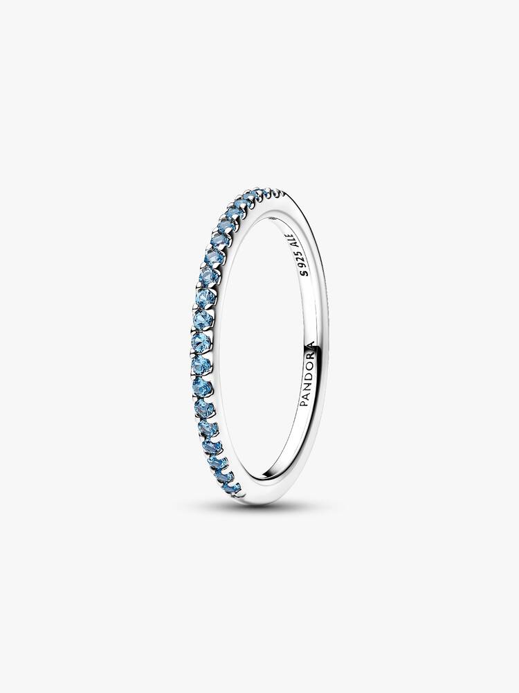 Sterling silver ring with aquarius blue crystal