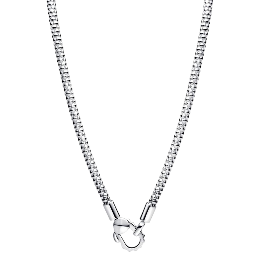 Studded chain sterling silver necklace