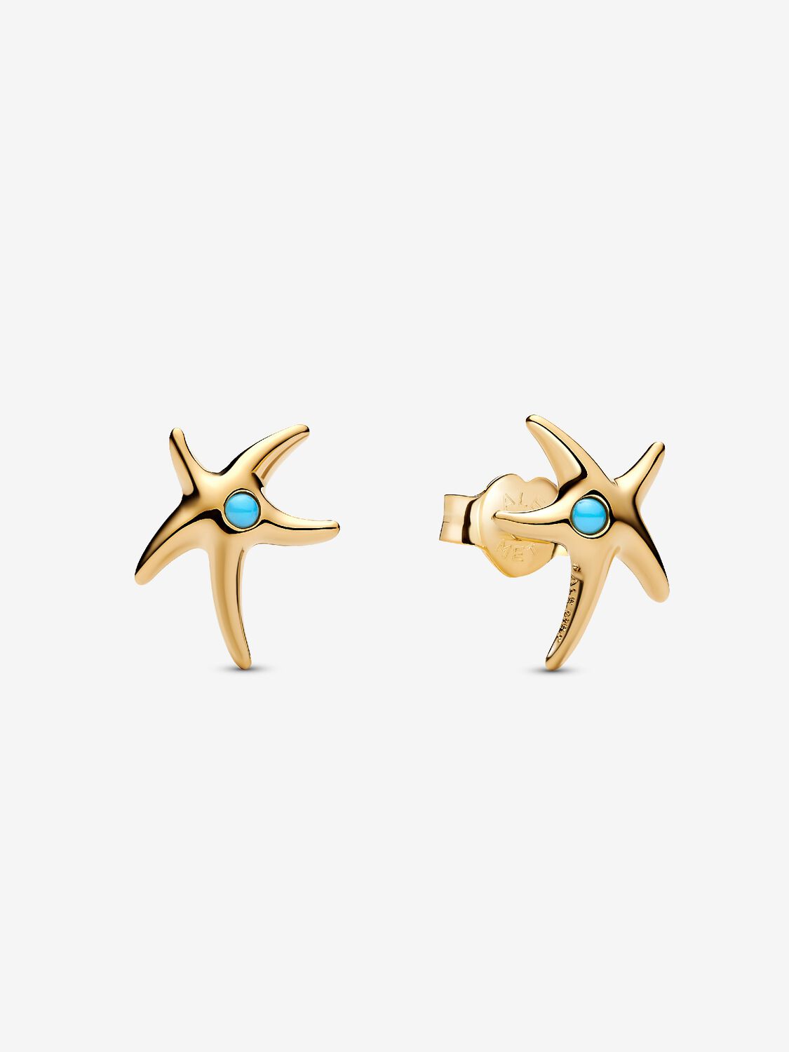 Starfish 14k gold-plated stud earrings with capri 