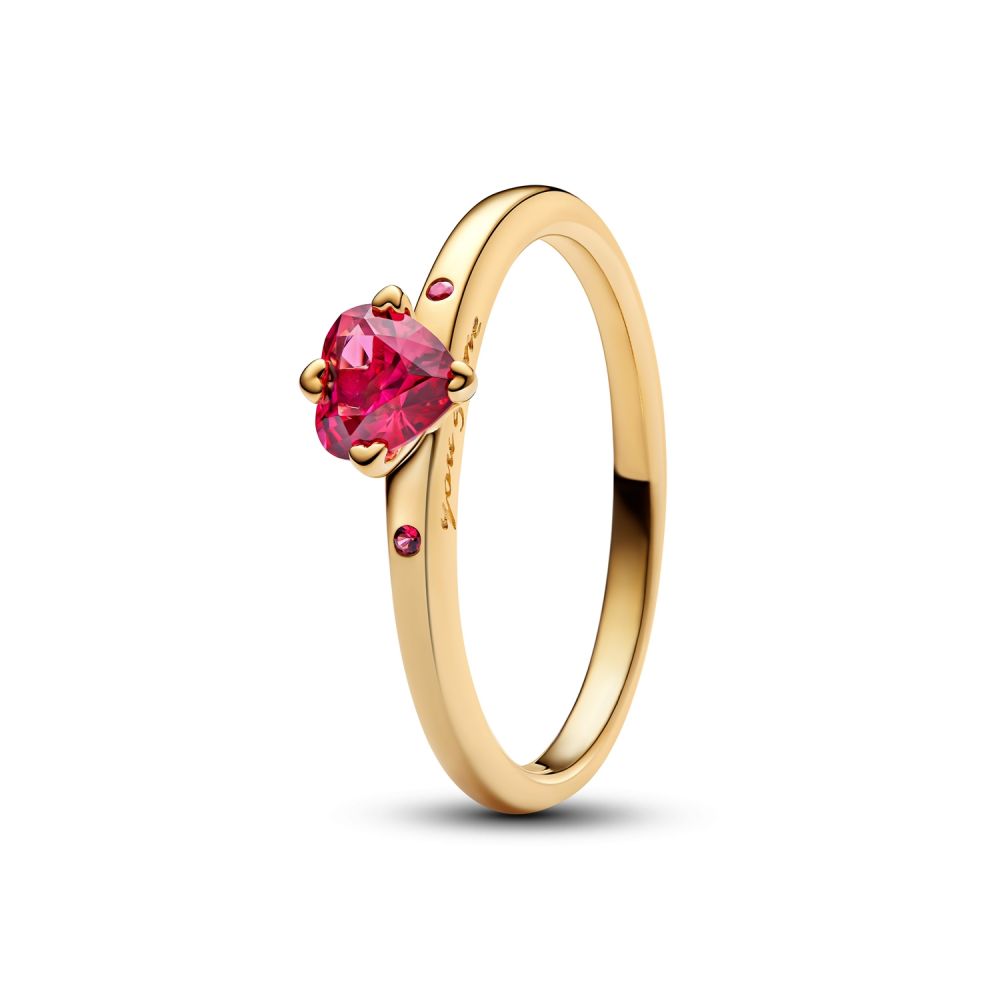 Heart 14k gold-plated ring with cherries jubilee r
