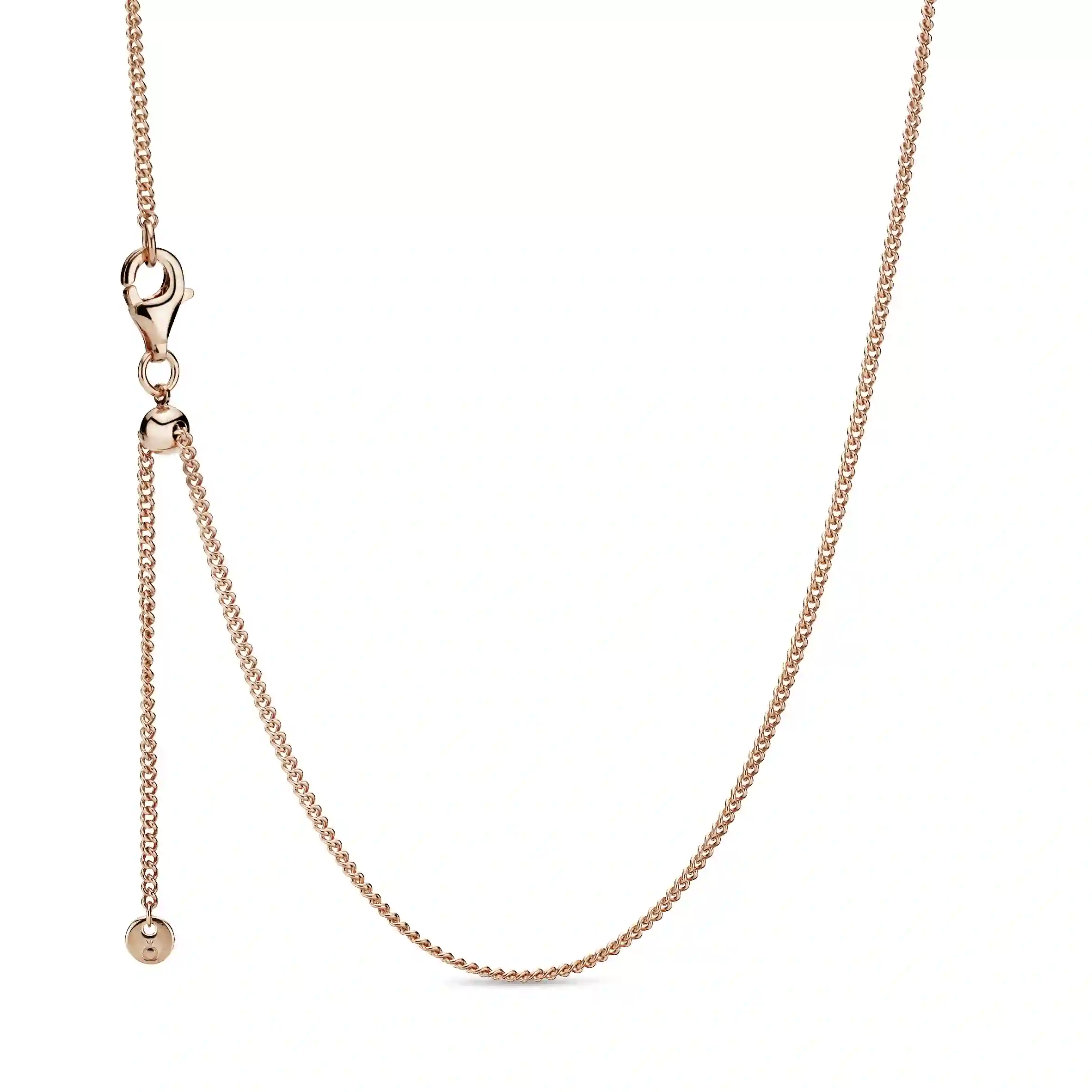 14k Rose gold-plated necklace with sliding clasp