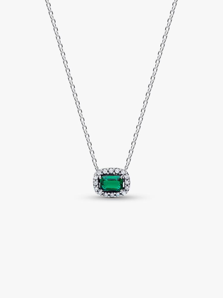 Sterling silver collier with royal green crystal a