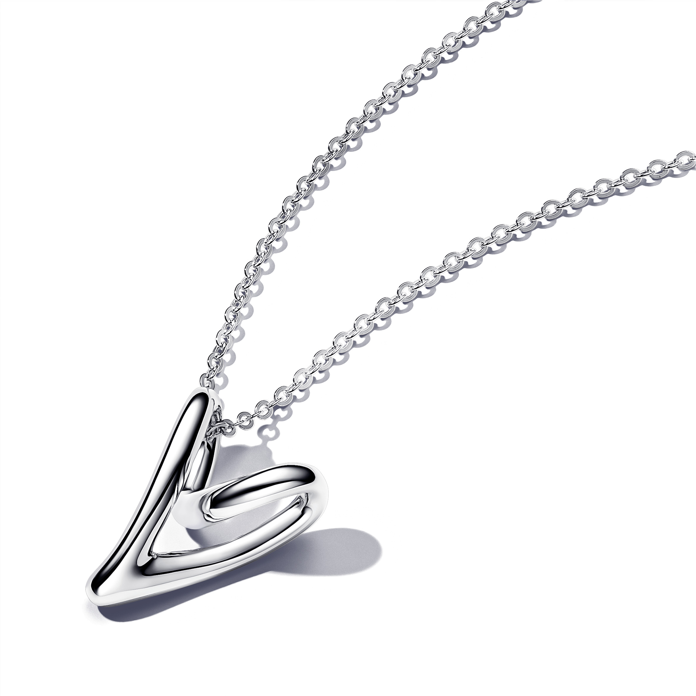 Heart pendant sterling silver necklace