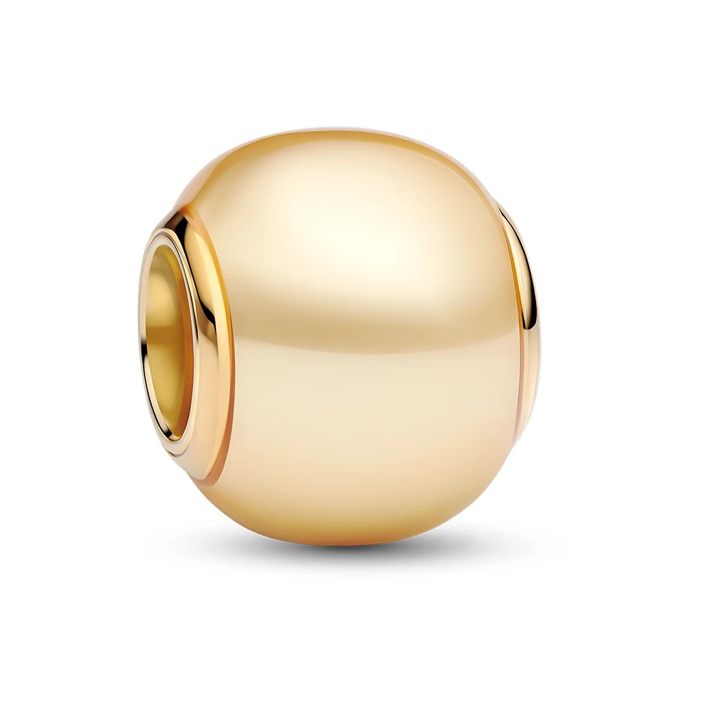 14k Gold-plated charm with yellow lacquered artifi