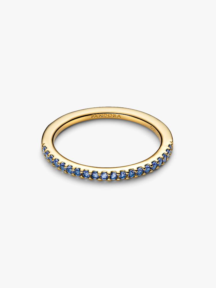14k gold-plated ring with skylight blue crystal