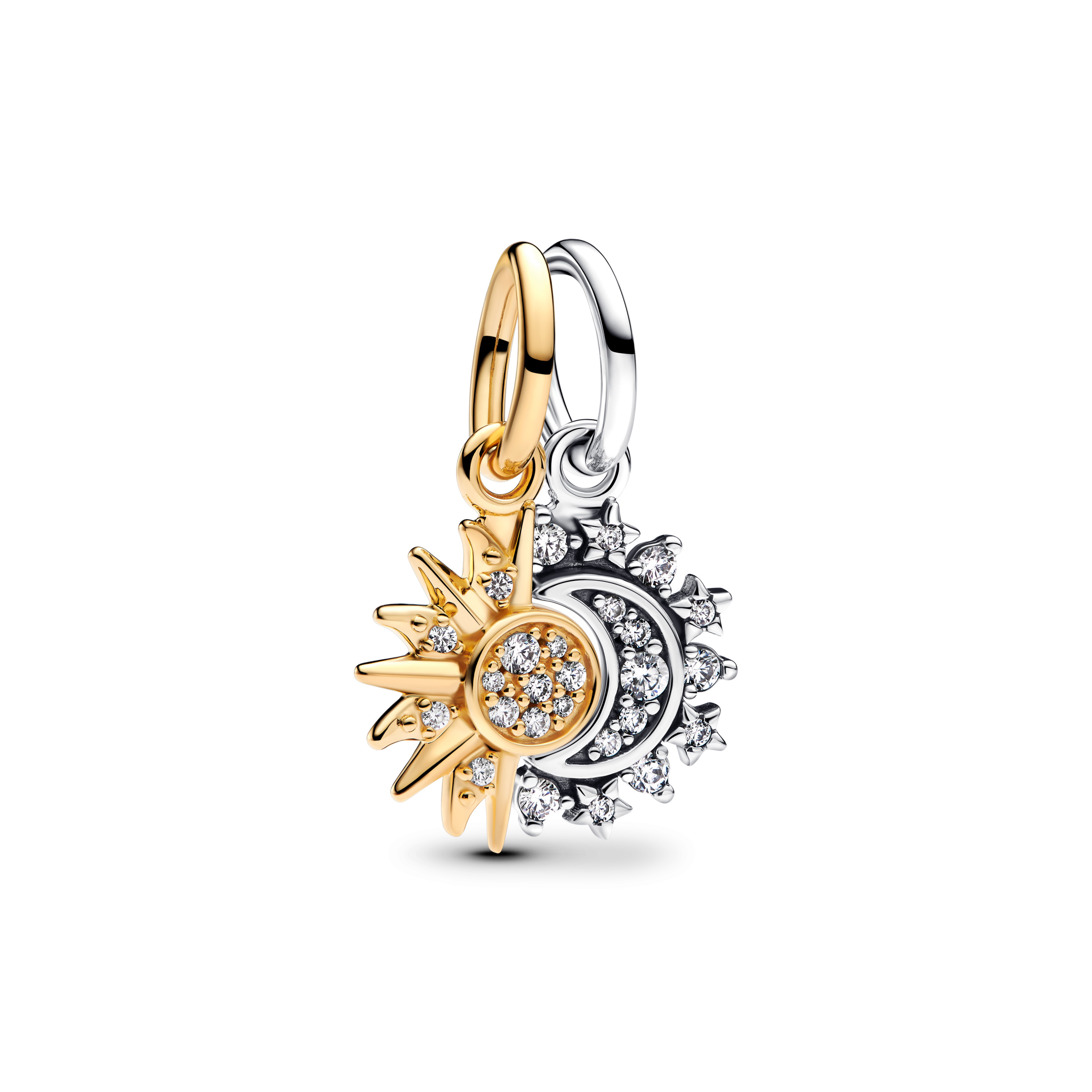 Sun and moon sterling silver and 14k gold-plated s