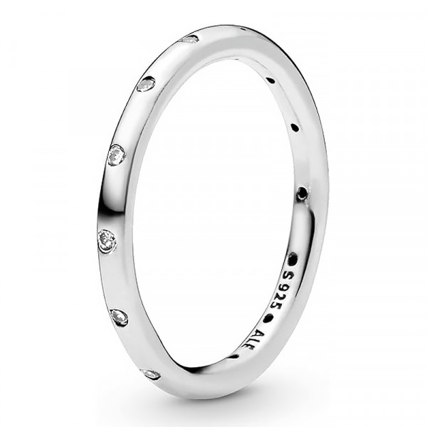 Silver ring with cubic zirconia