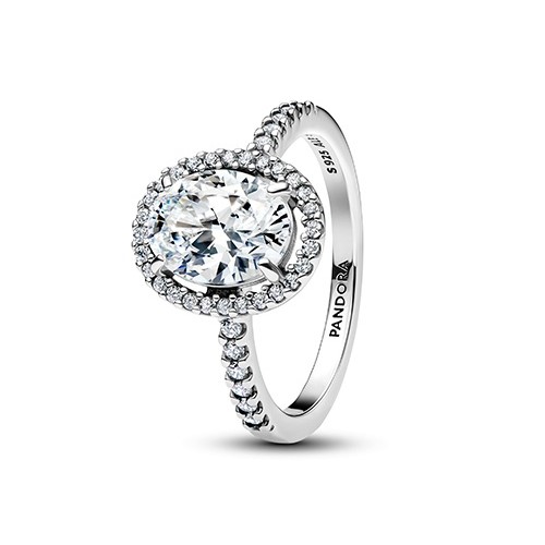 Sterling silver ring with clear cubic zirconia