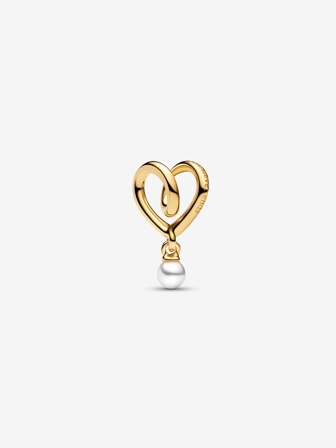 Wrapped heart 14k gold-plated charm with white lac