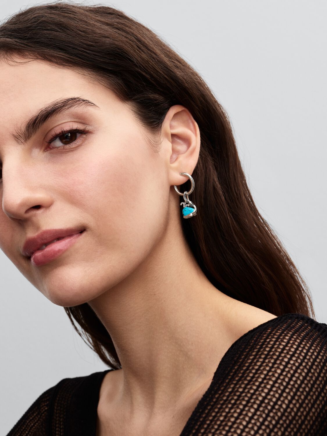 Whale sterling silver dangle with clear cubic zirc