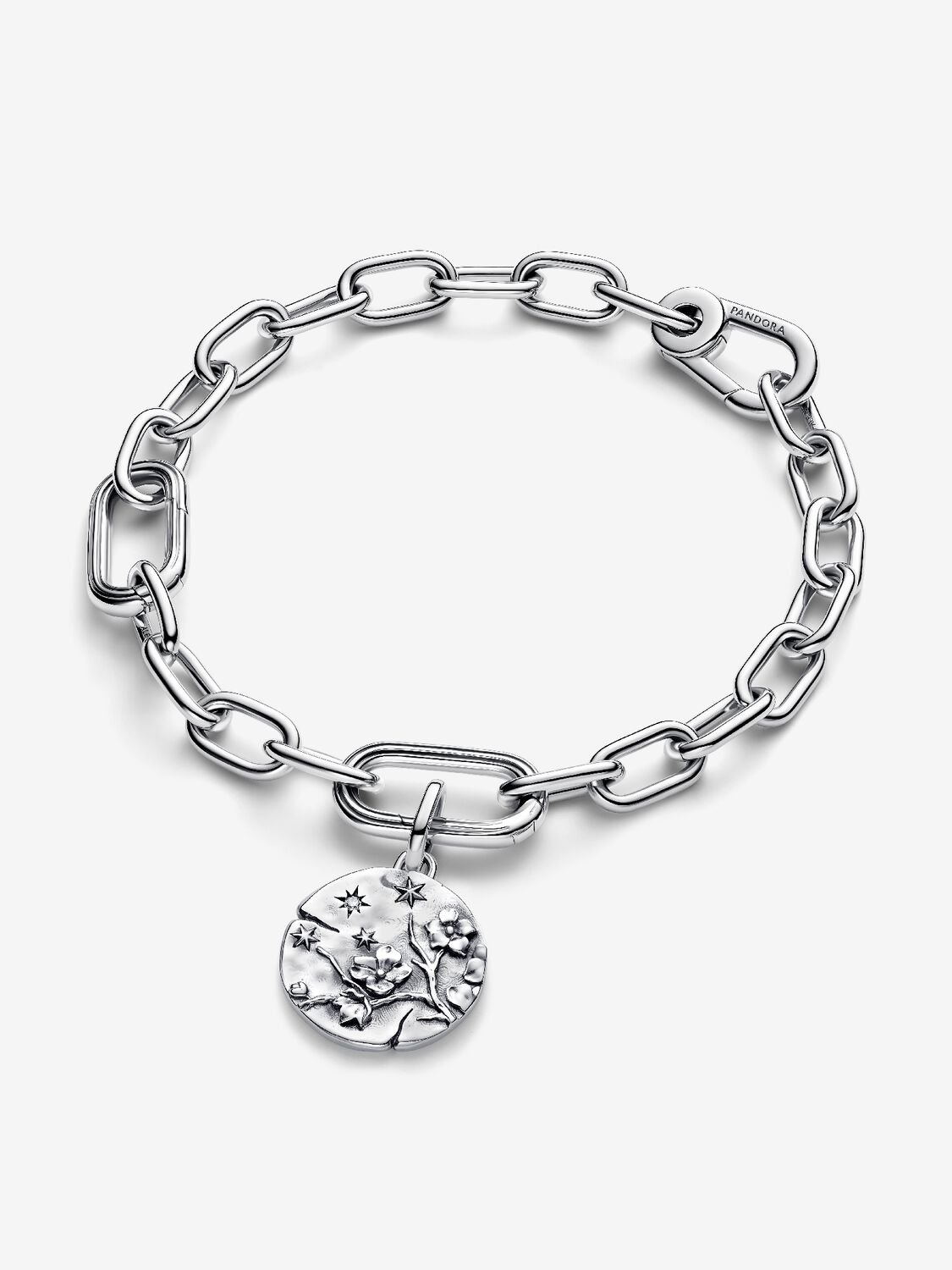 Cherry blossom sterling silver medallion with clea