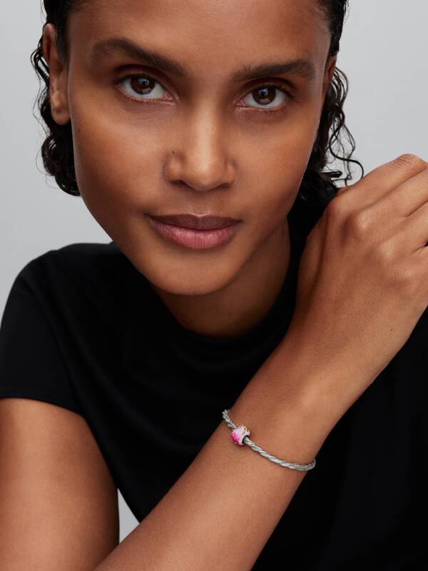 Tulip sterling silver and 14k gold-plated charm wi