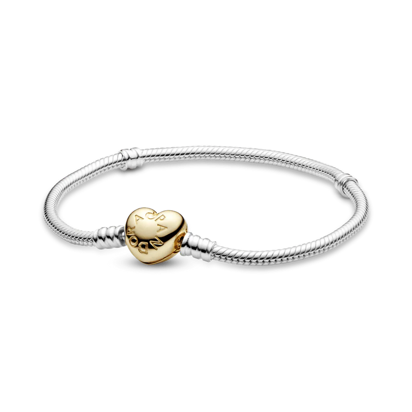 Silver bracelet with heart-shapedPANDORA Shine clasp /568707C00-16