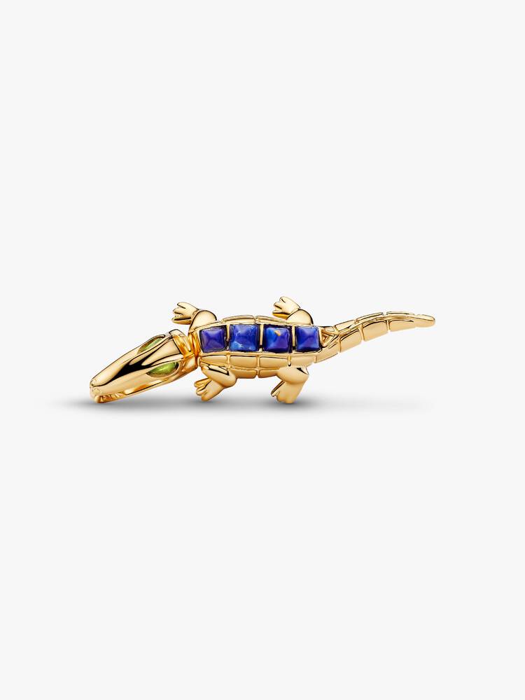 Alligator 14k gold-plated charm with imitation lap