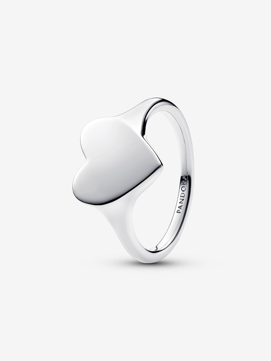 Engravable heart sterling silver ring