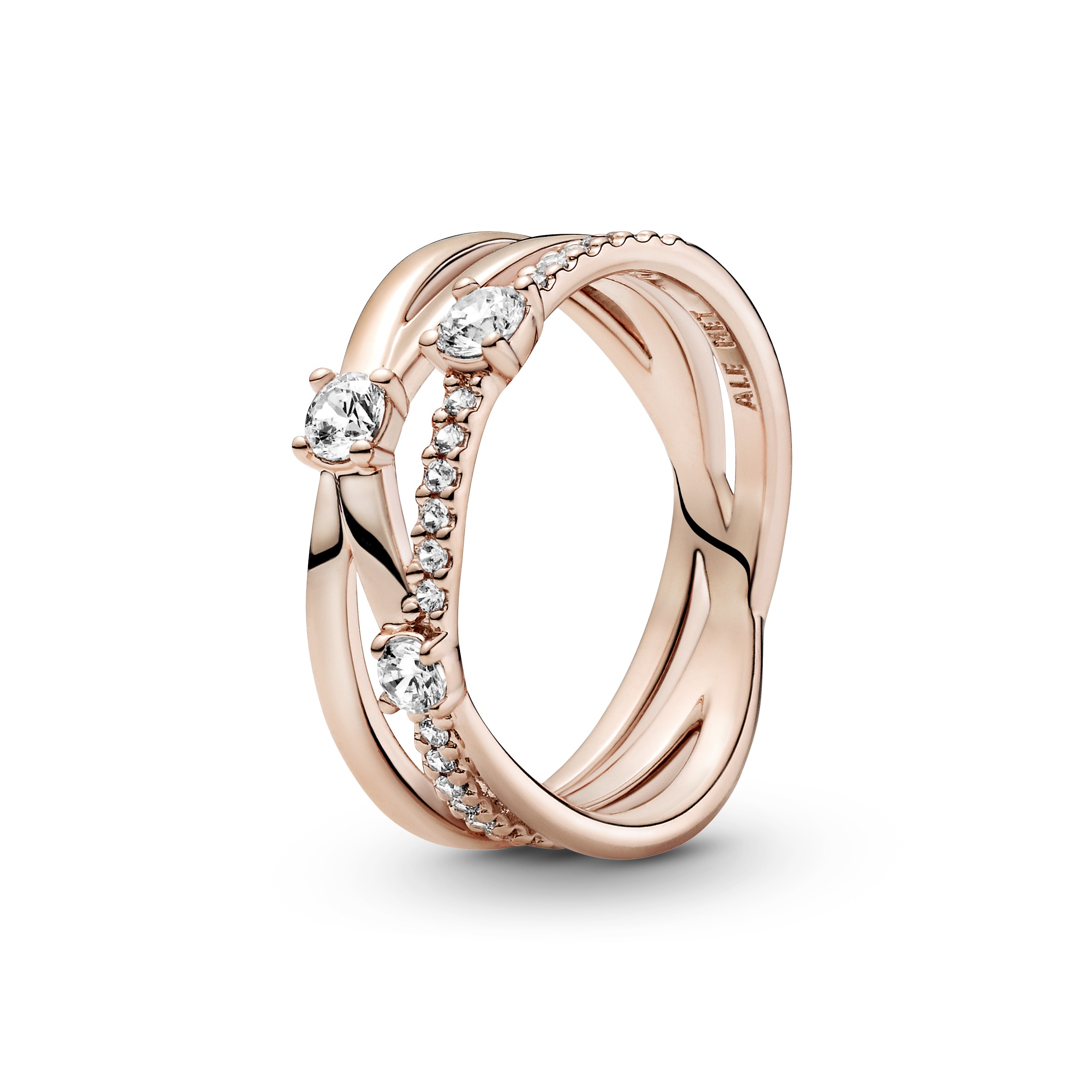 Pandora Rose ring with clear cubic zirconia /189400C01-56
