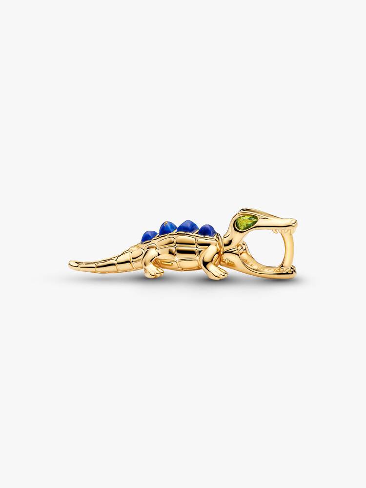 Alligator 14k gold-plated charm with imitation lap