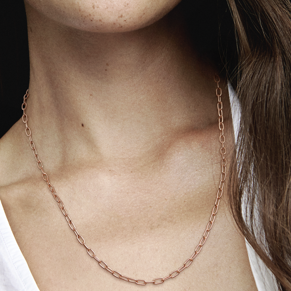 14k Rose gold-plated link necklace