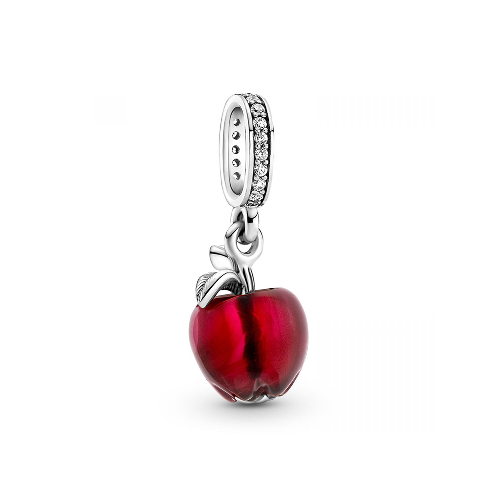 Apple sterling silver dangle with red Muranoglass and clear cubiczirconia /799534C01