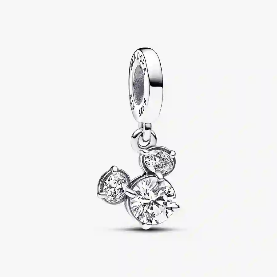 Disney Mickey silhouette sterling silver dangle wi