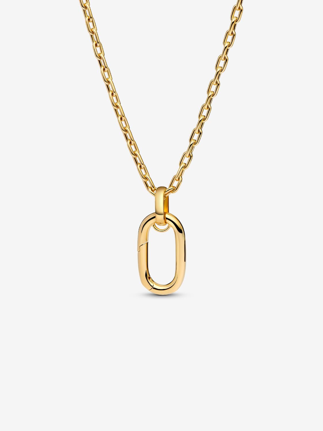 14k gold-plated large openable link pendant neckla