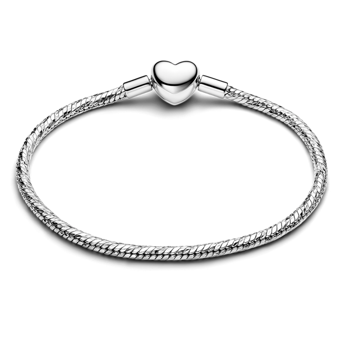 Faceted snake chain sterling silver bracelet with 
