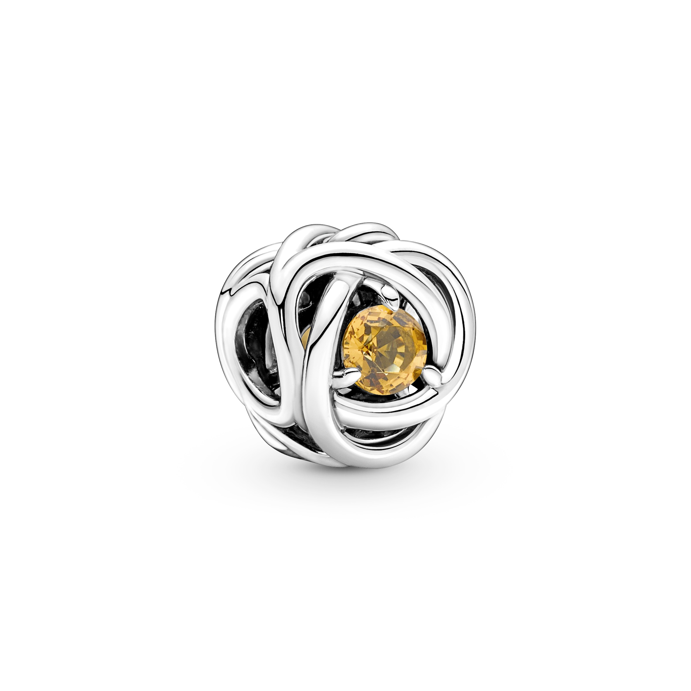 Sterling silver charm with honey coloured crystal/Серебряный шарм с медовым кристаллом