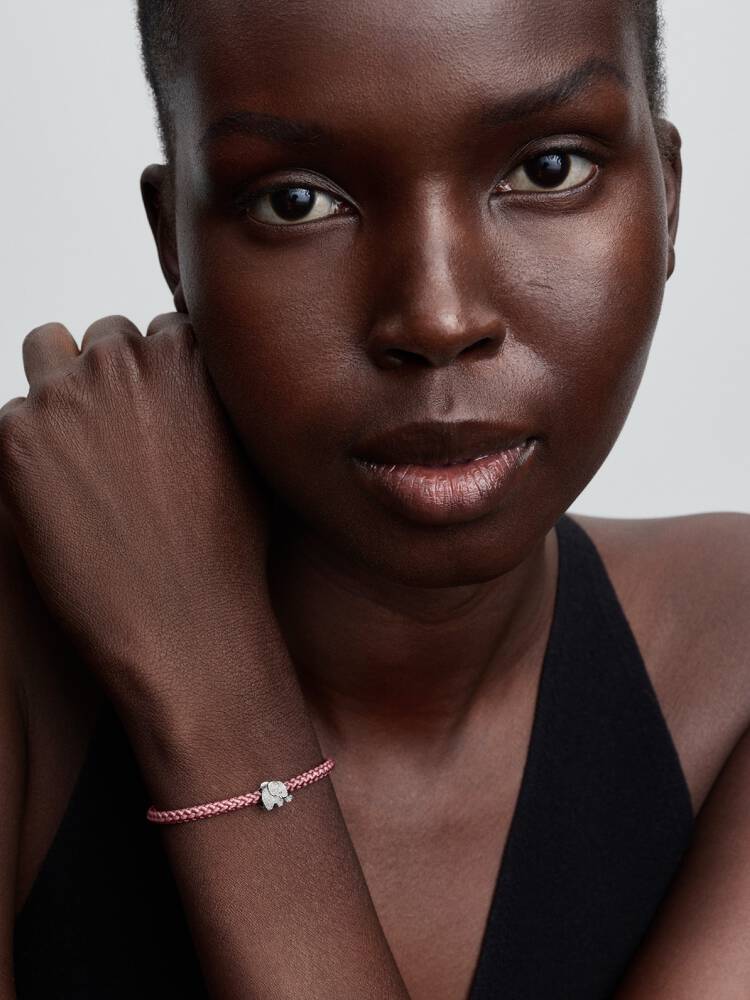 Textured elephant sterling silver mini charm