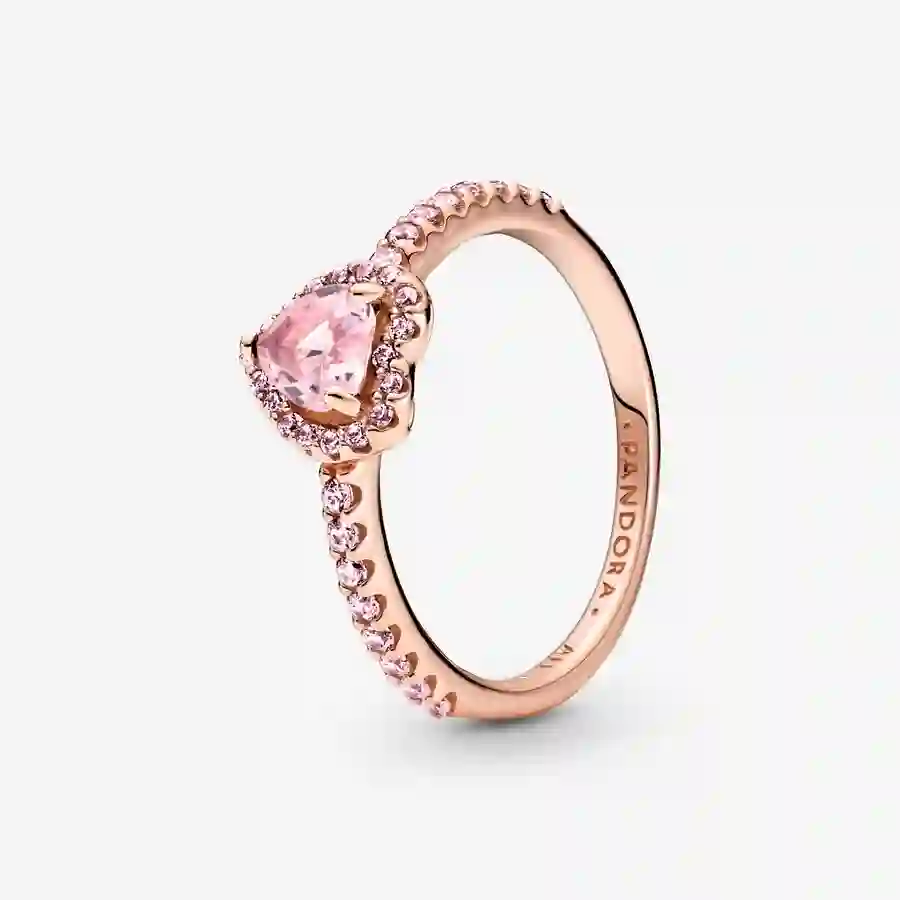 Heart 14k rose gold-plated ring with orchid pink c