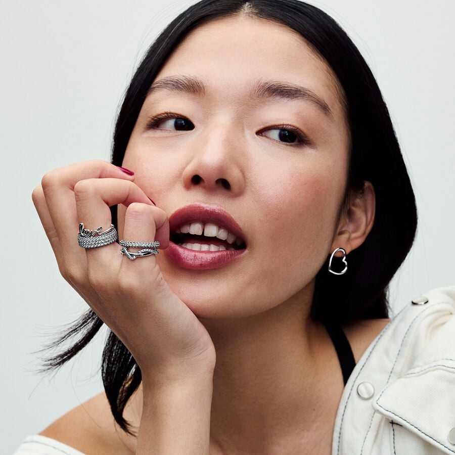 Heart sterling silver stud earrings