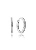 PANDORA logo silver hoop earrings with cubic zirco