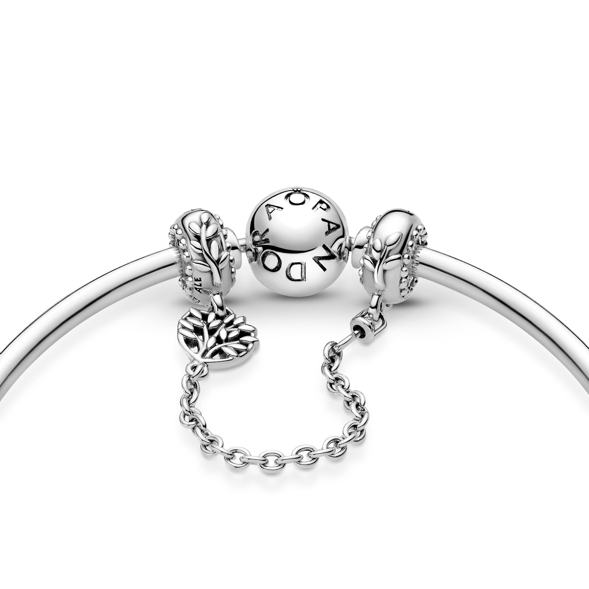 Family tree sterling silver safety chain