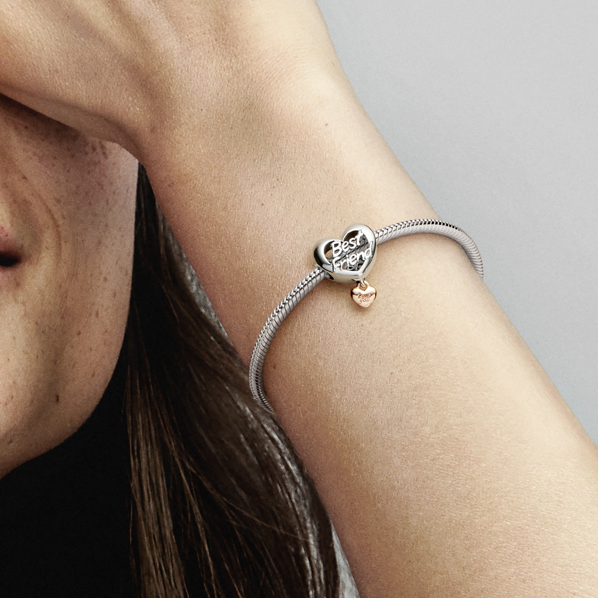 Best friend sterling silver and 14k rose gold-plat