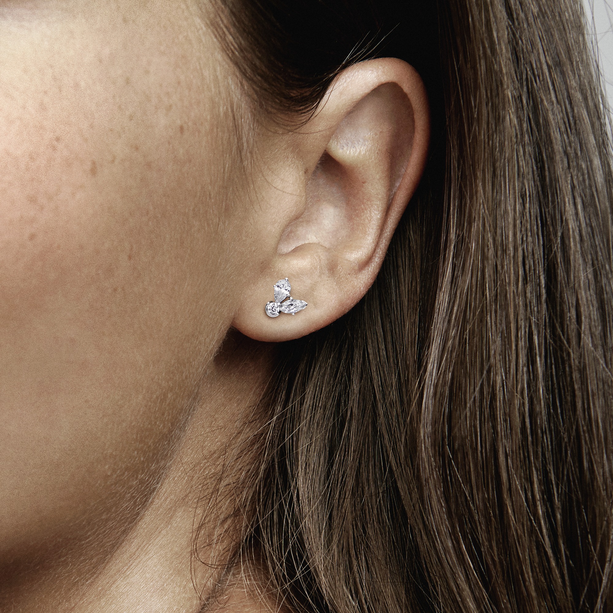 Herbarium cluster sterling silver stud earrings wi