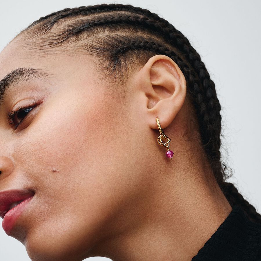 14k Gold-plated dangle with phlox pink crystal