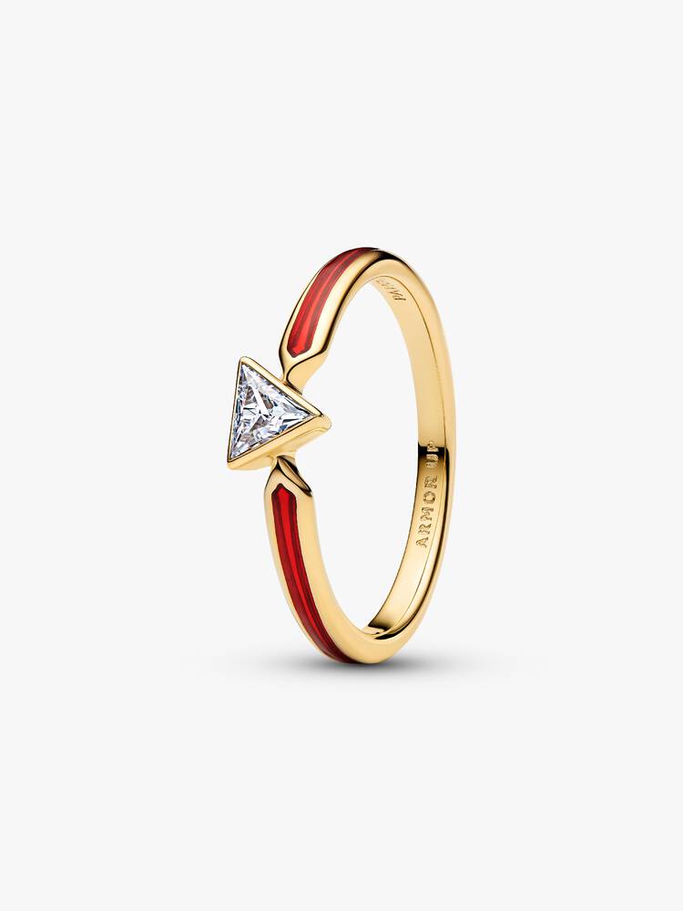 Marvel Iron Man 14k gold-plated ring with clear cu