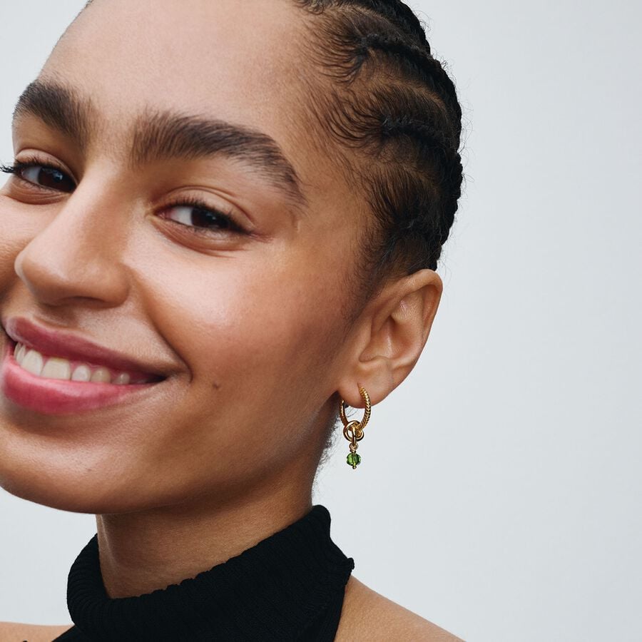 14k Gold-plated dangle with spring green crystal