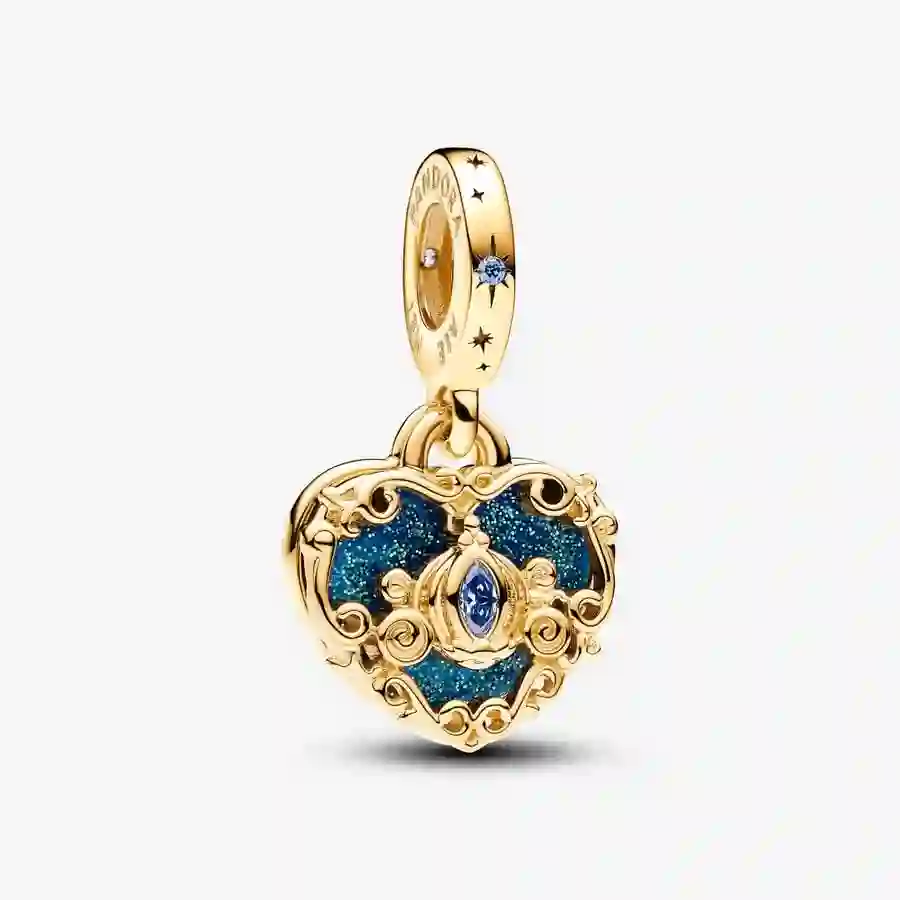 Disney Cinderella heart 14k gold-plated double dan