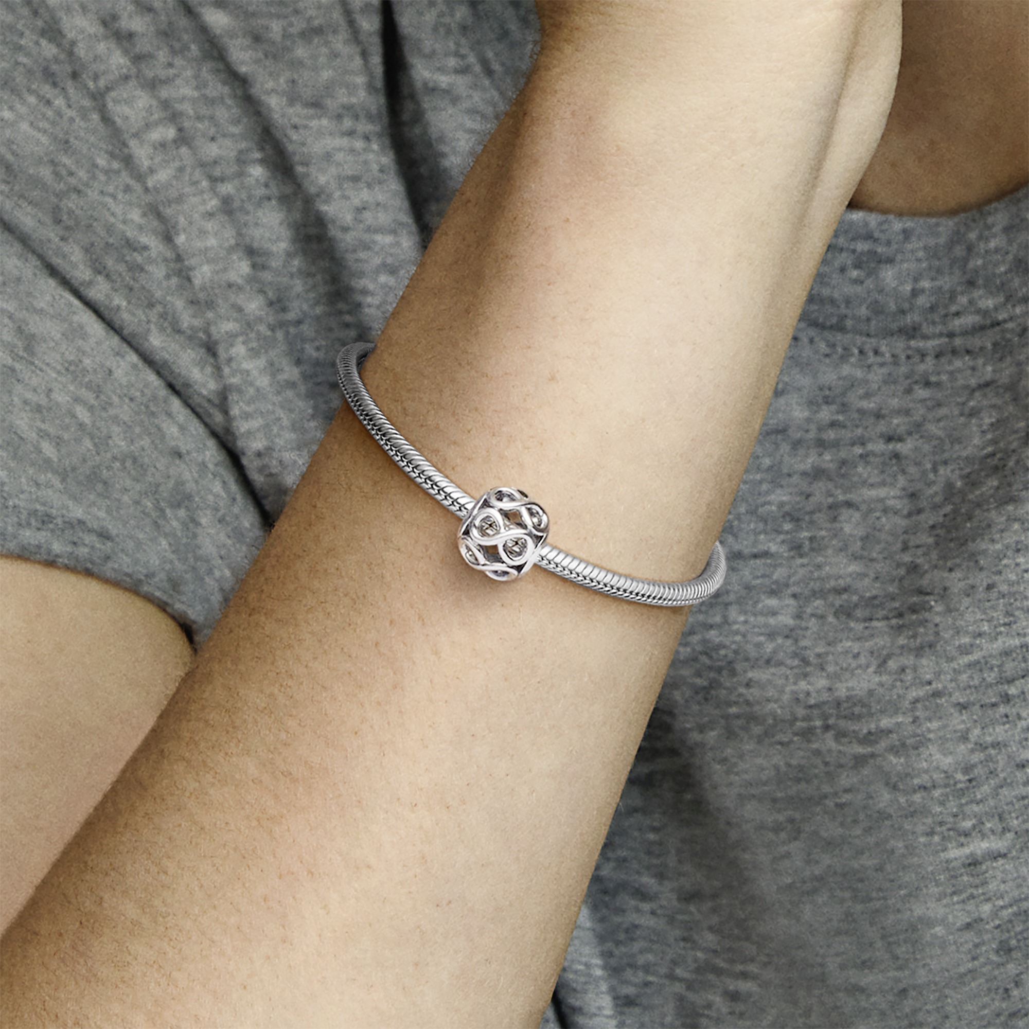 Infinity silver charm