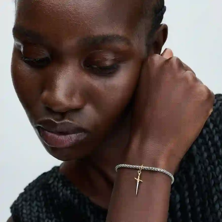 Game of Throne Arya needle sterling silver and 14k gold-plated dangle